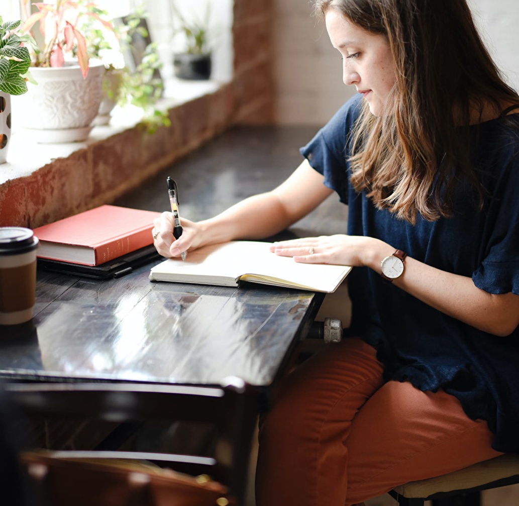 Woman working on the digital language for positioning the BSM Brand.