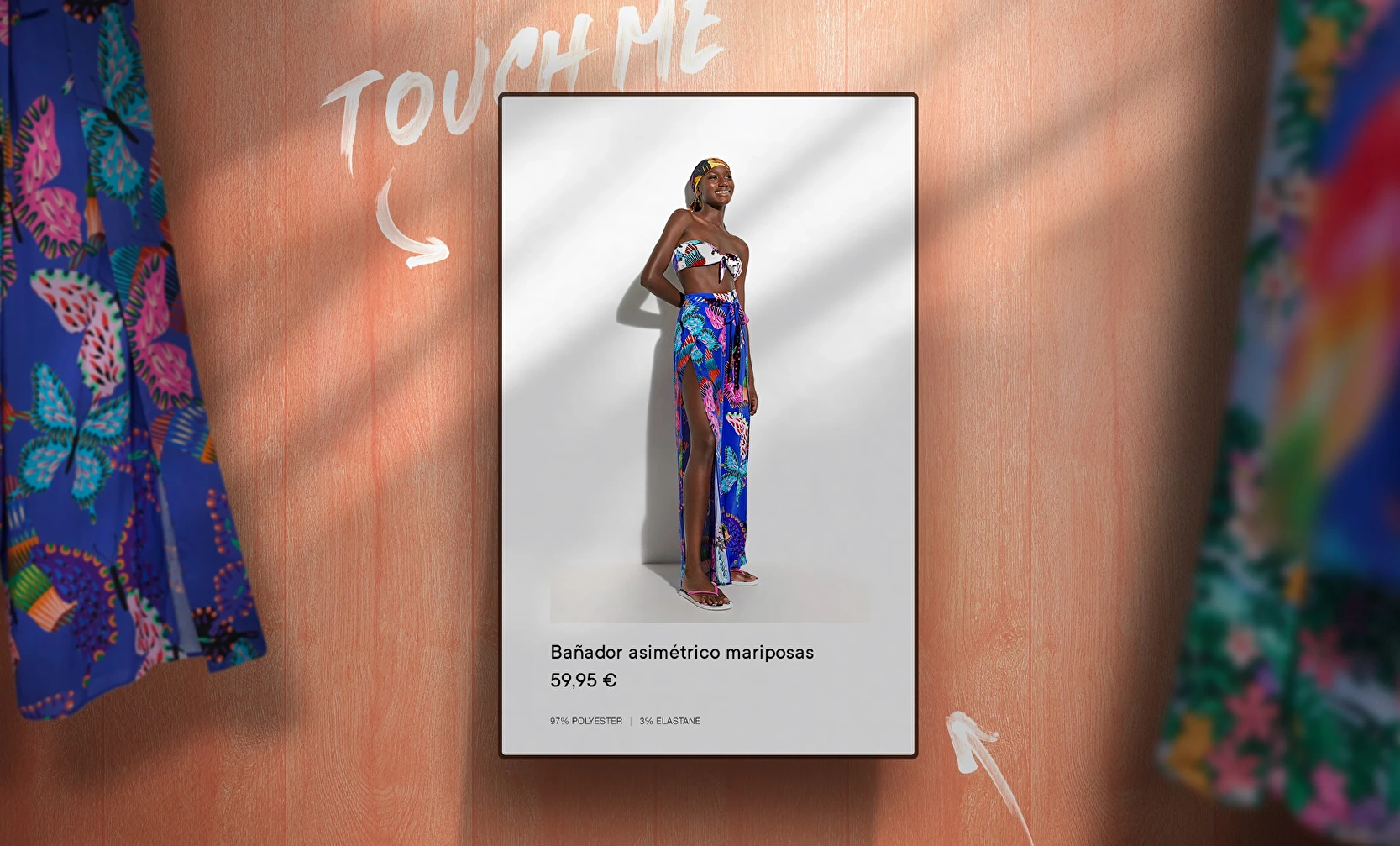 User-friendly Desigual fashion product page app, which features a stunning model wearing one of  Desigual outfits.