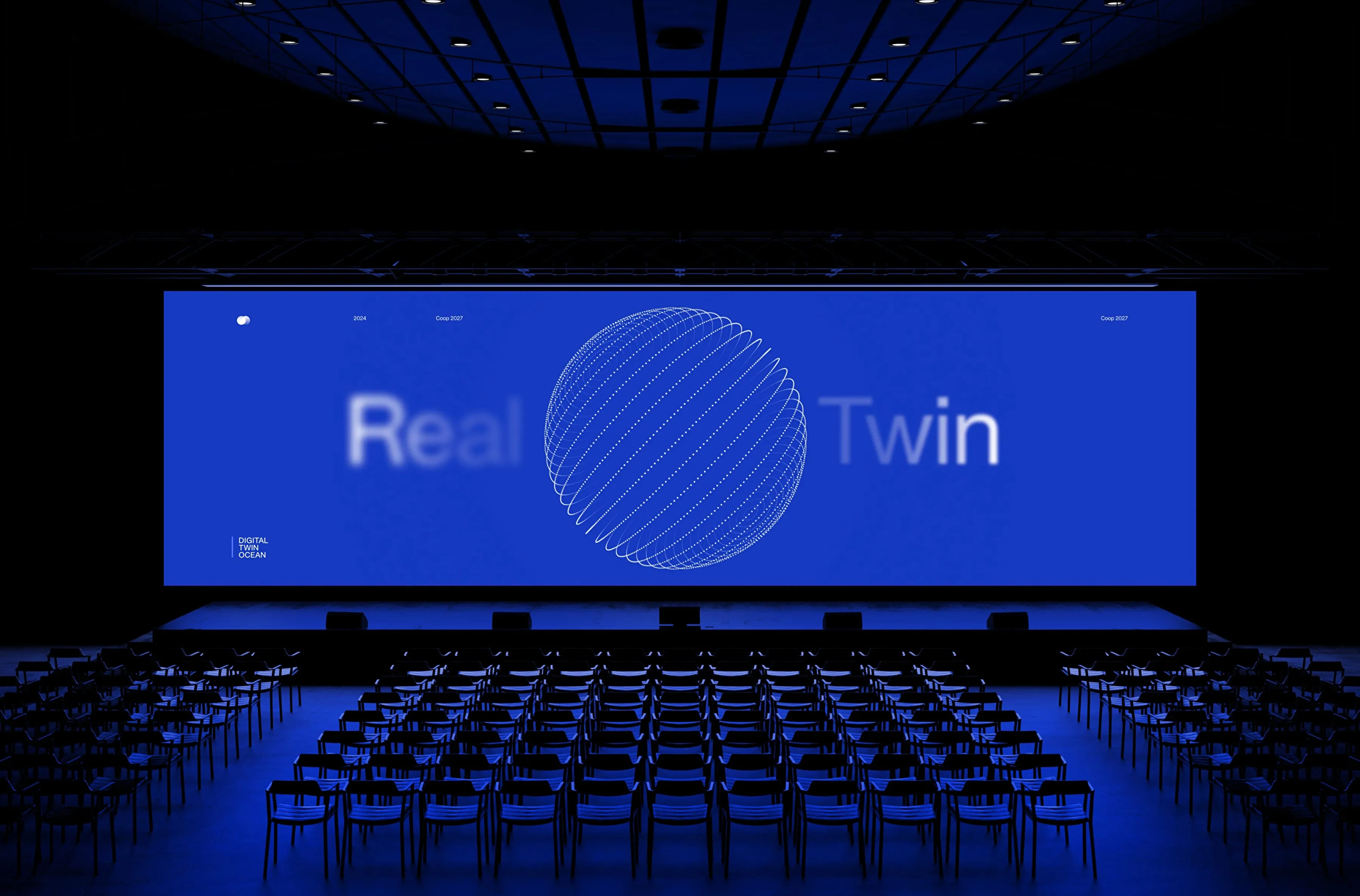 3D animated video presentation showcasing the Digital Twin Ocean concept, illustrating the real ocean and its digital twin representation
