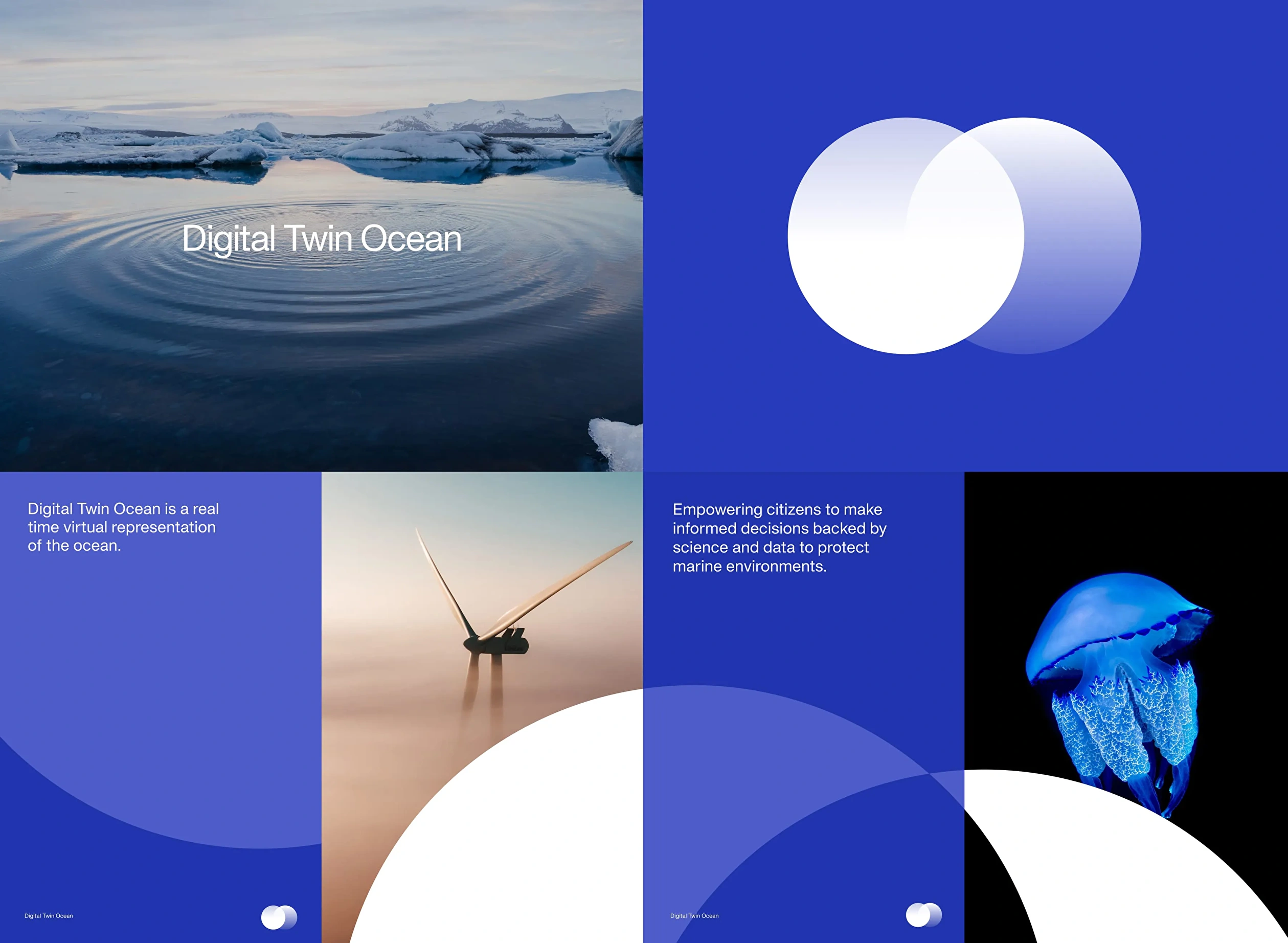Visual design concepts for Digital Twin Ocean landing page