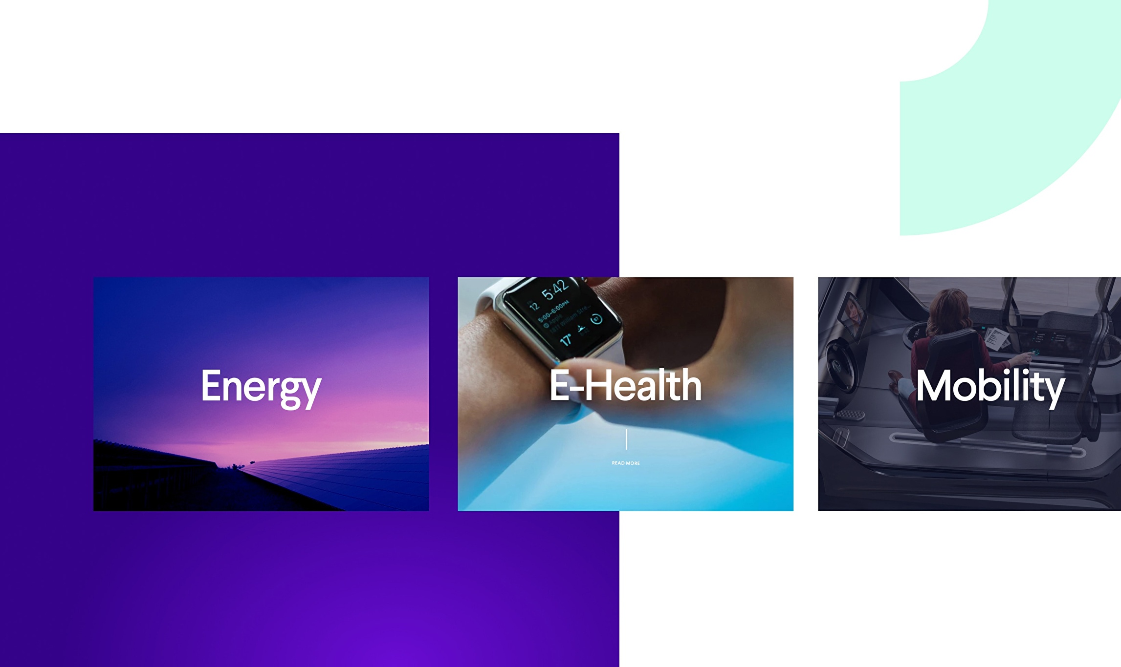 UI design of the different cases on the IOTA website.
