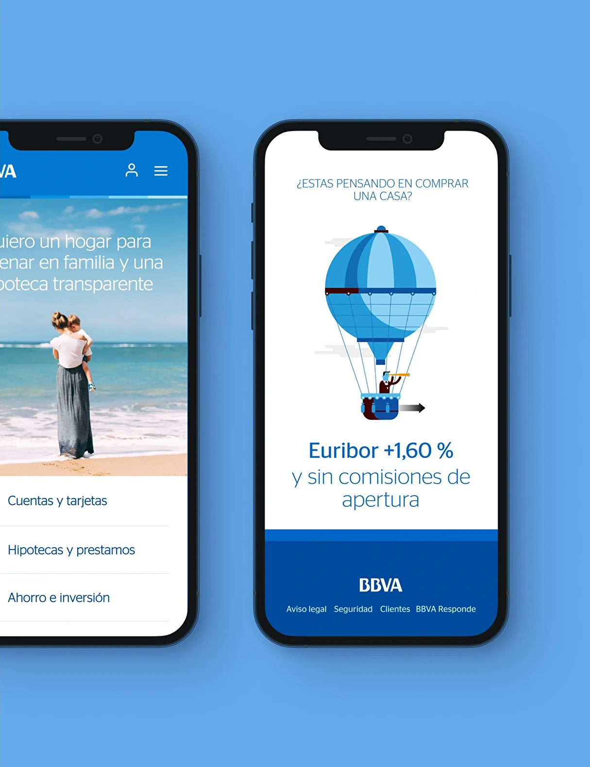 Financial BBVA mobile design.
