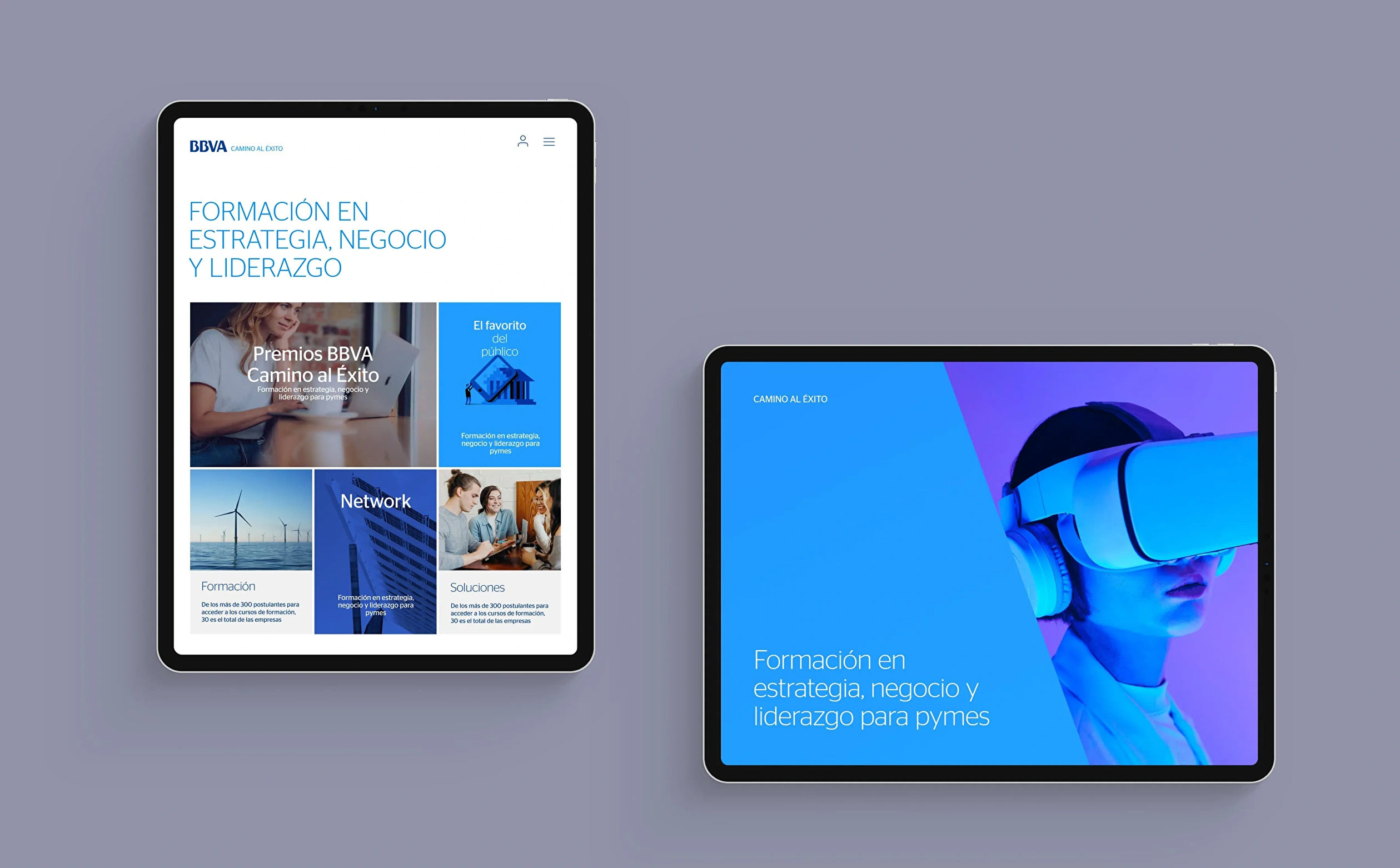 Landing page UX/UI design and development for BBVA.