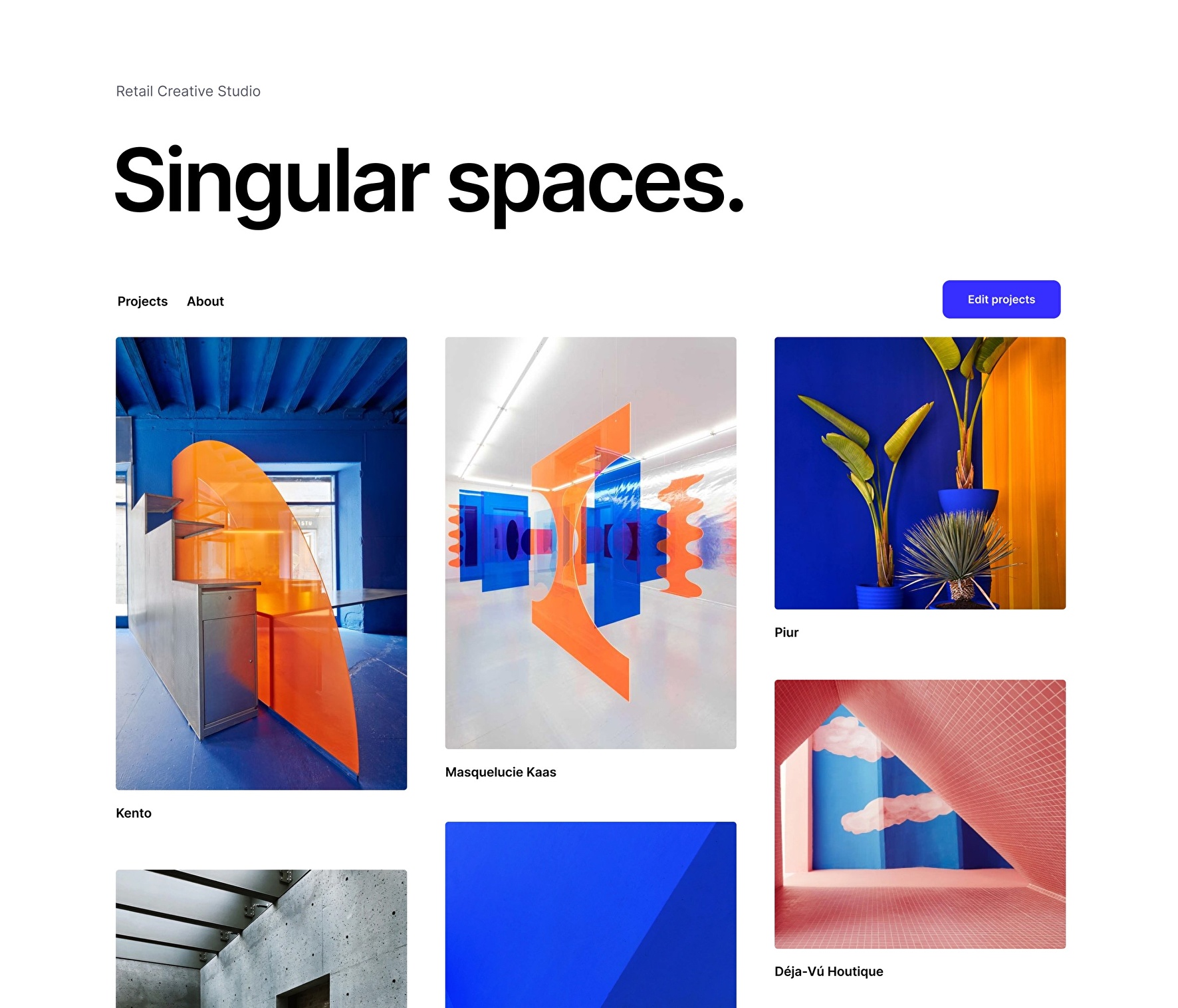 Design page of outstanding available projects for Strabe website.