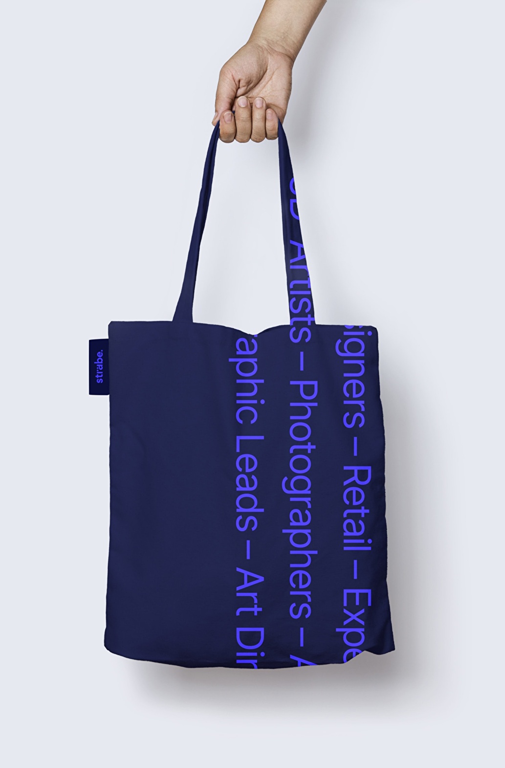 Example of merchandising implementing the brand branding defined for Strabe.